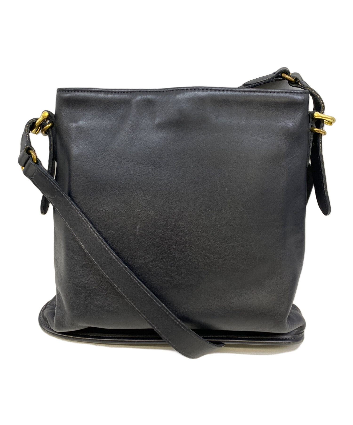 中古・古着通販】COACH (コーチ) Y2K レザーショルダーバッグ ブラック