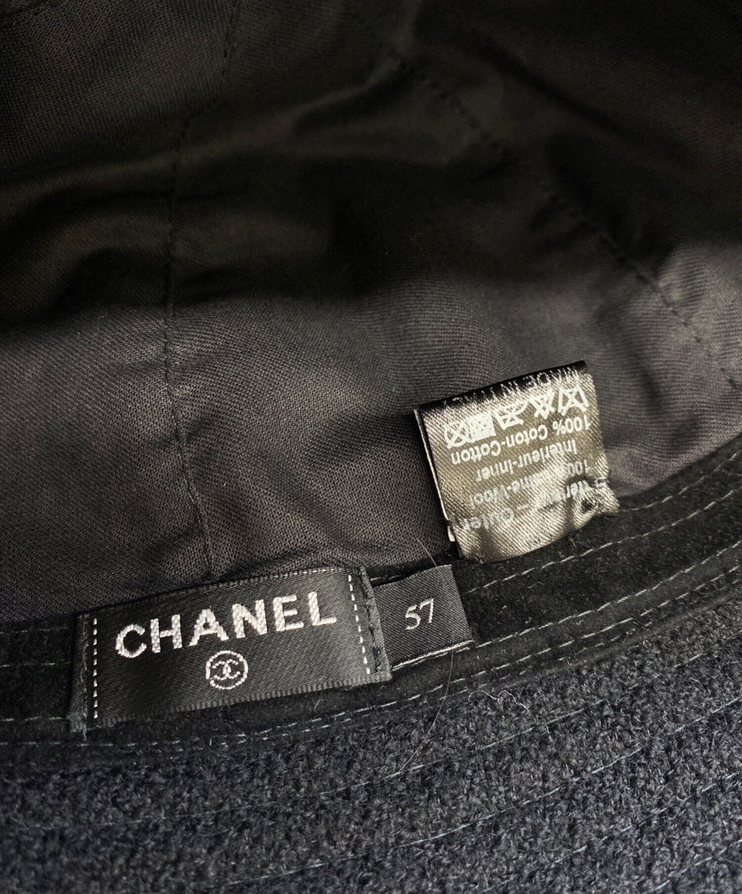 中古・古着通販】CHANEL (シャネル) バケットハット ブラック サイズ