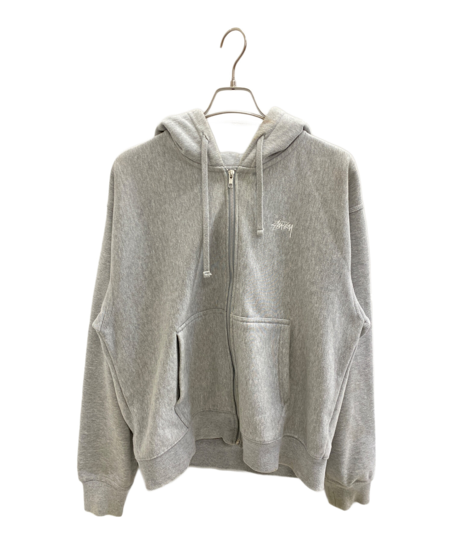中古・古着通販】stussy (ステューシー) ジップパーカー ライトグレー