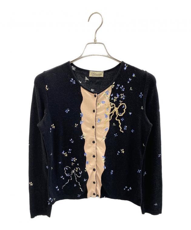 BLUMARINE ブルマリン カーディガン イタリア製 フリル 華やか 44 中古・古着通販】BLUMARINE (ブルマリン) 薄手カーディガン ブラック