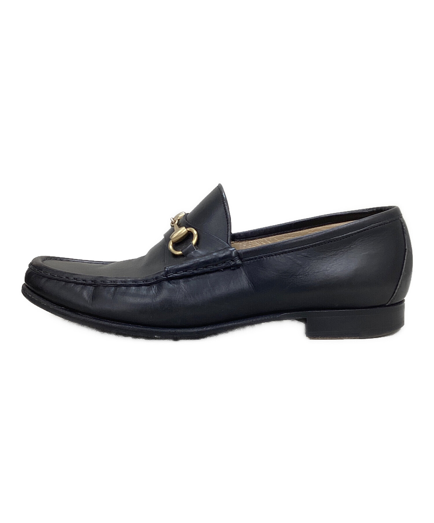 GUCCI グッチ ビットローファー ブラック スウェード42 1/2E 中古・古着通販】GUCCI (グッチ) ホースビットローファー ブラック