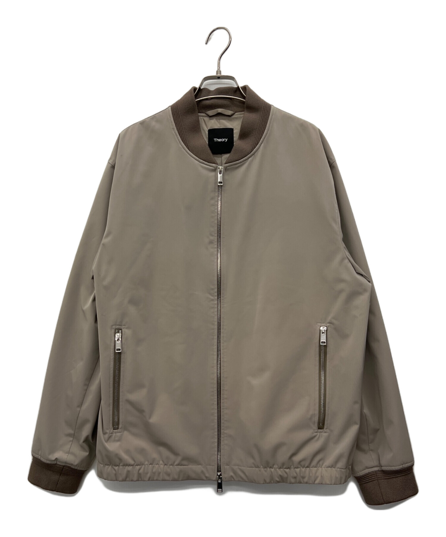 【激安✨️】theory 本革 ジャケット ベージュ 定価98000円 セオリー 中古・古着通販】theory (セオリー) ジップジャケット ベージュ サイズ
