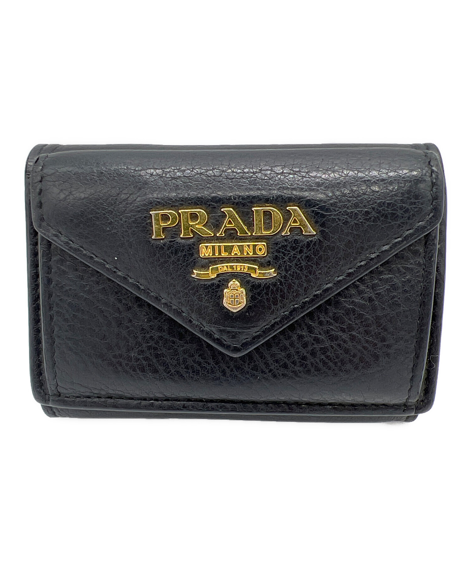 中古・古着通販】PRADA (プラダ) 3つ折り財布 ブラック｜ブランド 