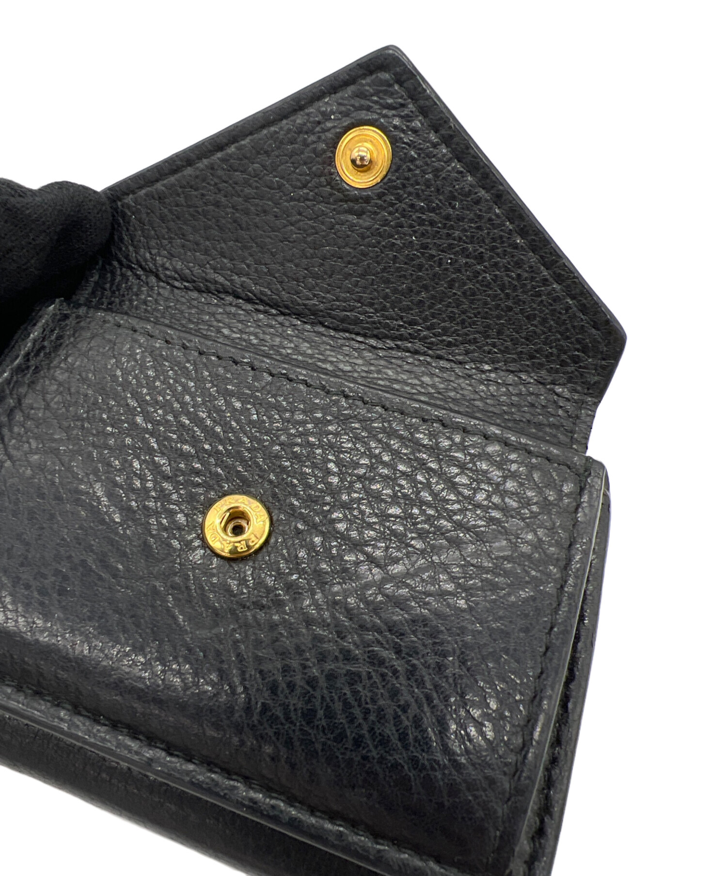 中古・古着通販】PRADA (プラダ) 3つ折り財布 ブラック｜ブランド