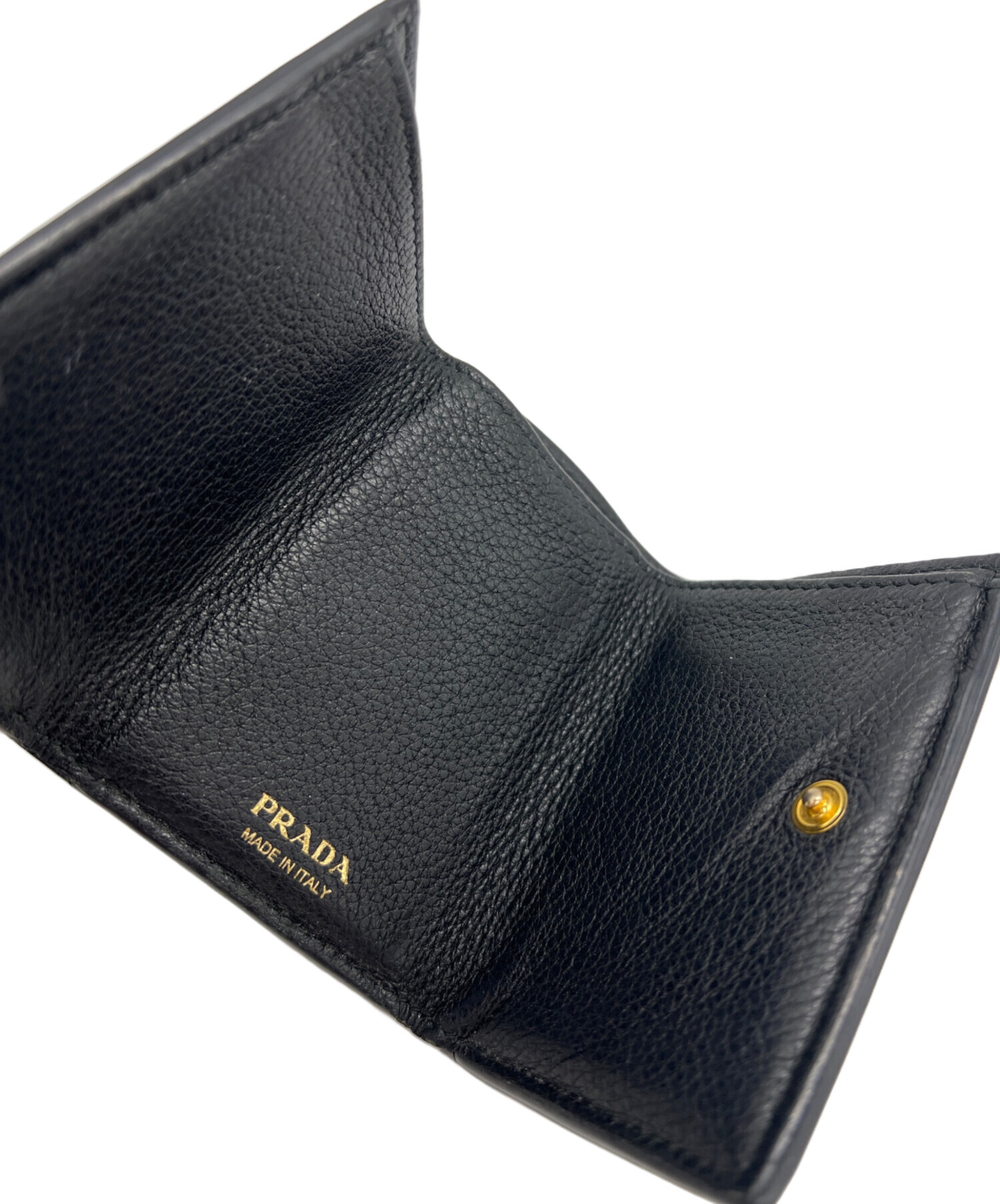 中古・古着通販】PRADA (プラダ) 3つ折り財布 ブラック｜ブランド