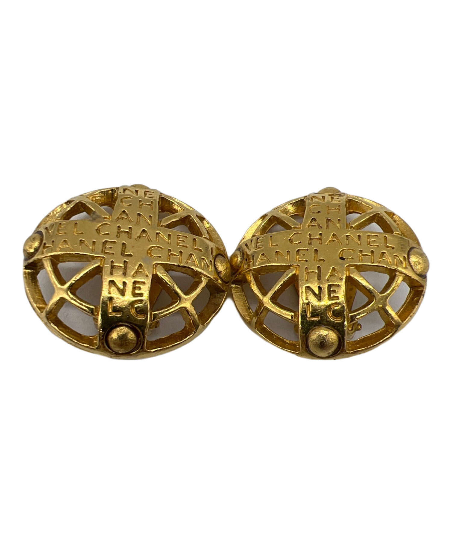 中古・古着通販】CHANEL (シャネル) ヴィンテージイヤリング ロゴ 