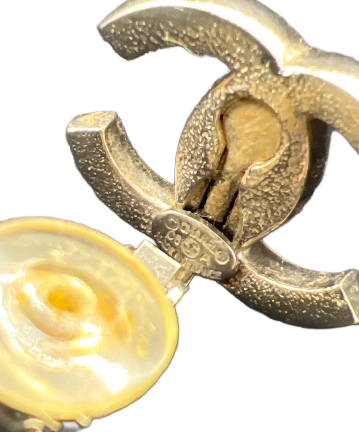 中古・古着通販】CHANEL (シャネル) イヤリング ココマーク ブラック