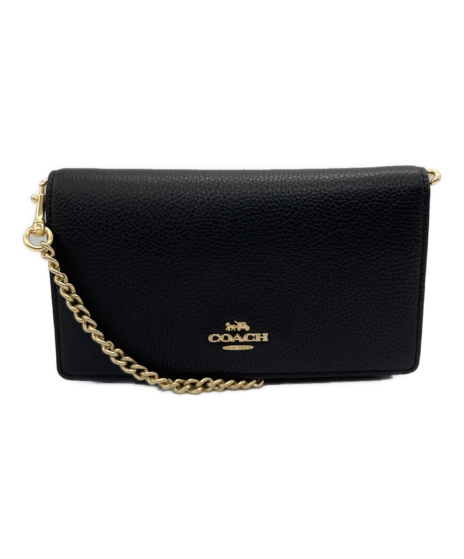 中古・古着通販】COACH (コーチ) チェーンショルダーバッグ ブラック