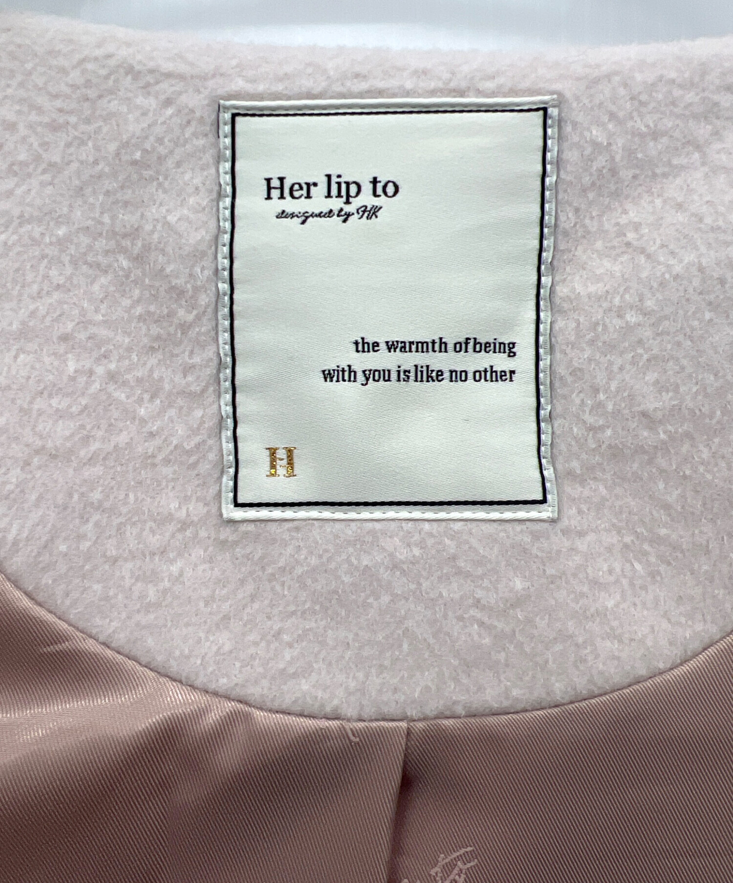中古・古着通販】HER LIP TO (ハーリップトゥ) ショートコート ピンク