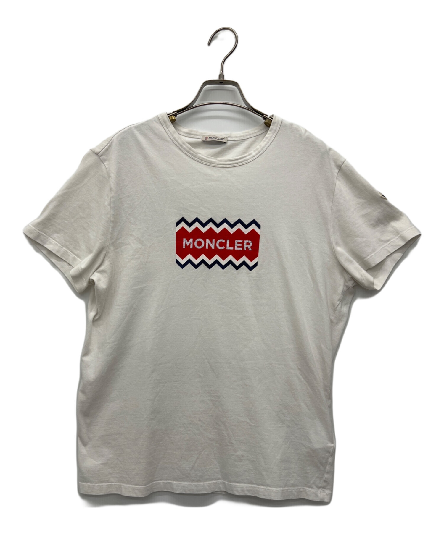 中古・古着通販】MONCLER (モンクレール) ロゴTシャツ ホワイト サイズ 