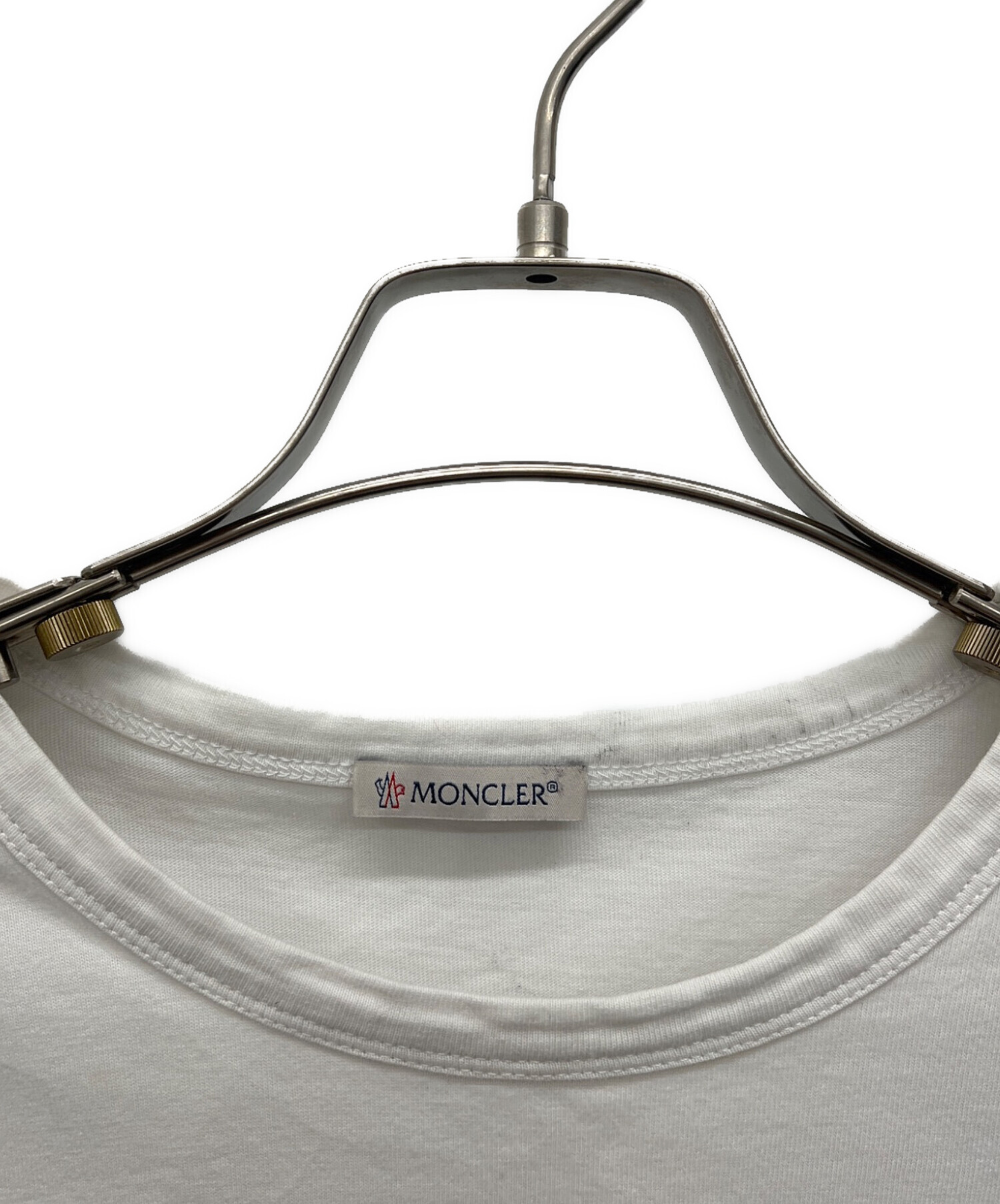 中古・古着通販】MONCLER (モンクレール) ロゴTシャツ ホワイト サイズ 