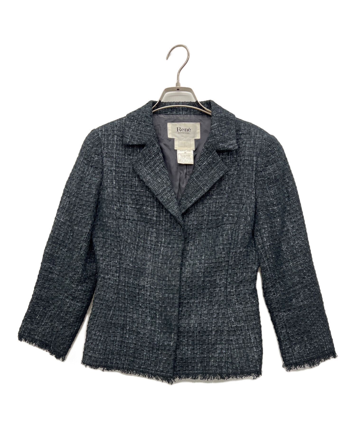 中古・古着通販】Rene (ルネ) TISSUE ツイードジャケット ブラック