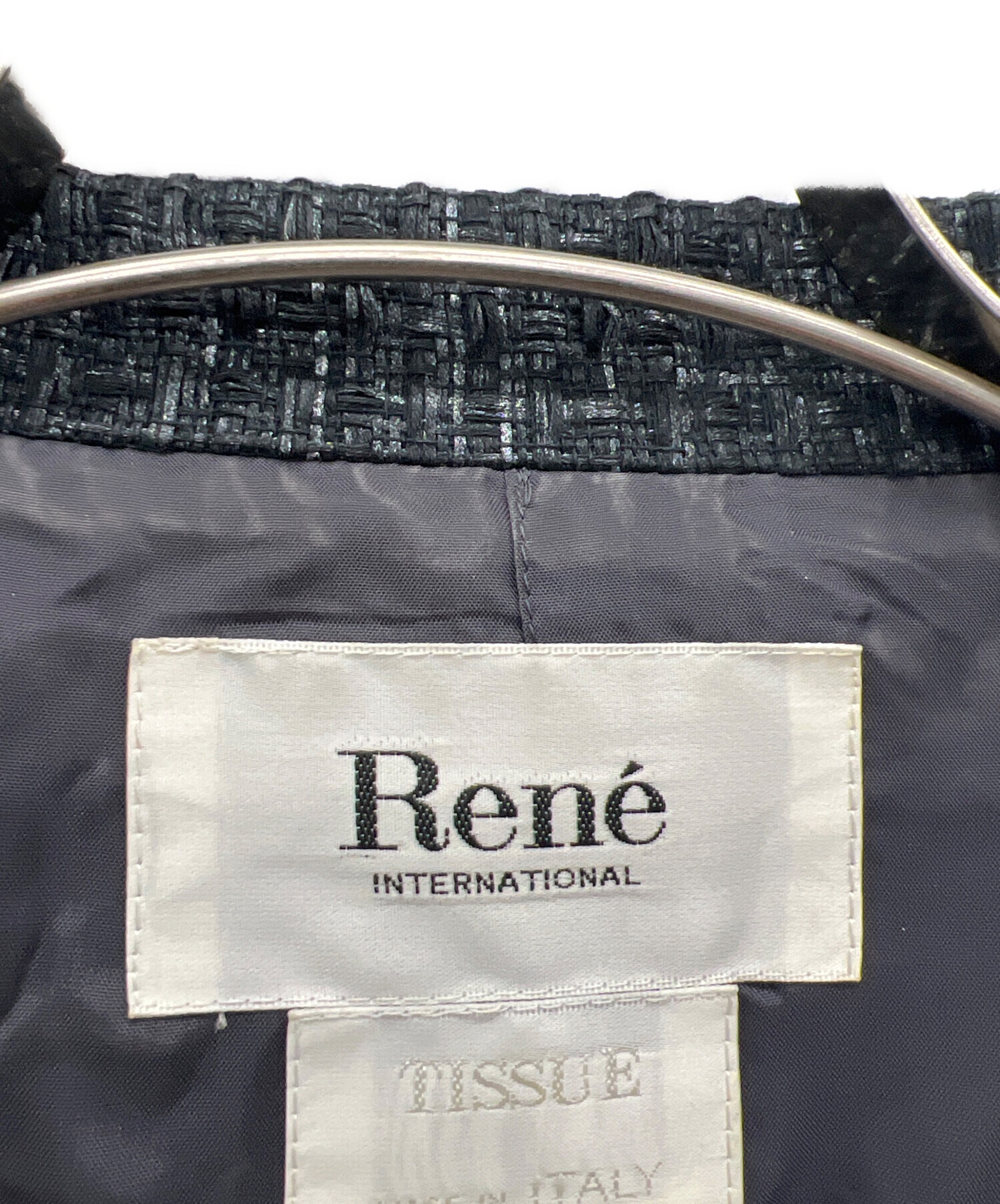 中古・古着通販】Rene (ルネ) TISSUE ツイードジャケット ブラック