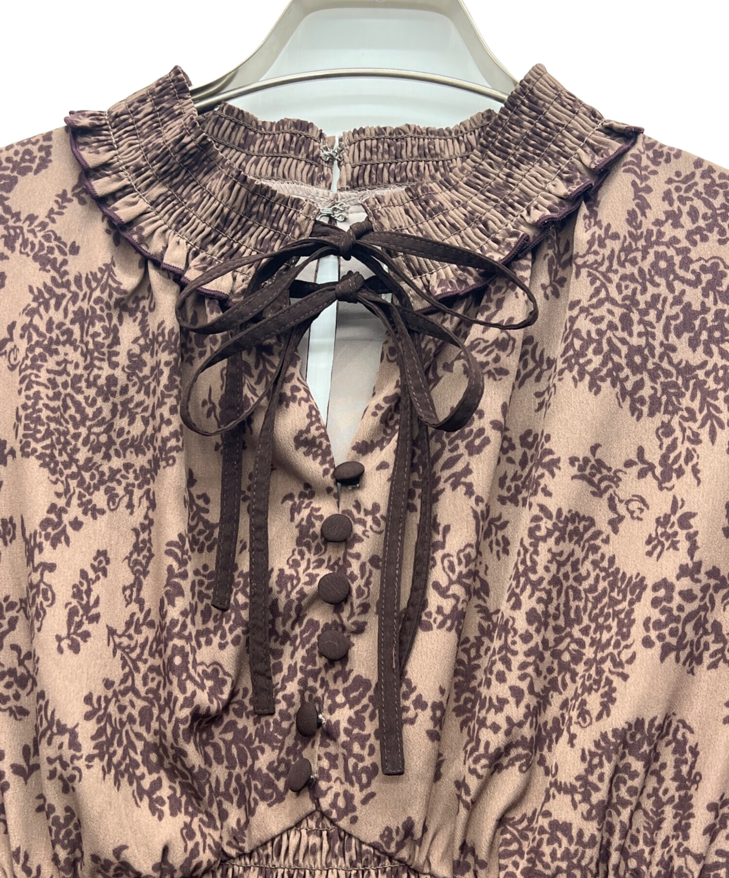 中古・古着通販】HER LIP TO (ハーリップトゥ) ワンピース ブラウン