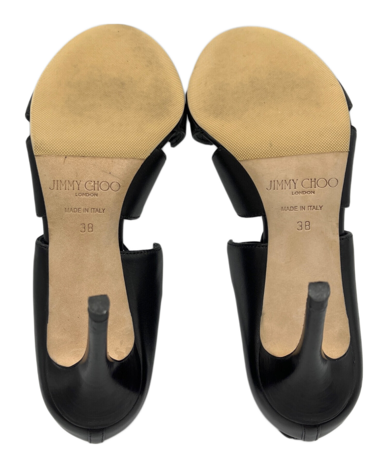 JIMMY CHOO ブラックヒールサンダル 中古・古着通販】JIMMY CHOO (ジミーチュウ) ピンヒールサンダル