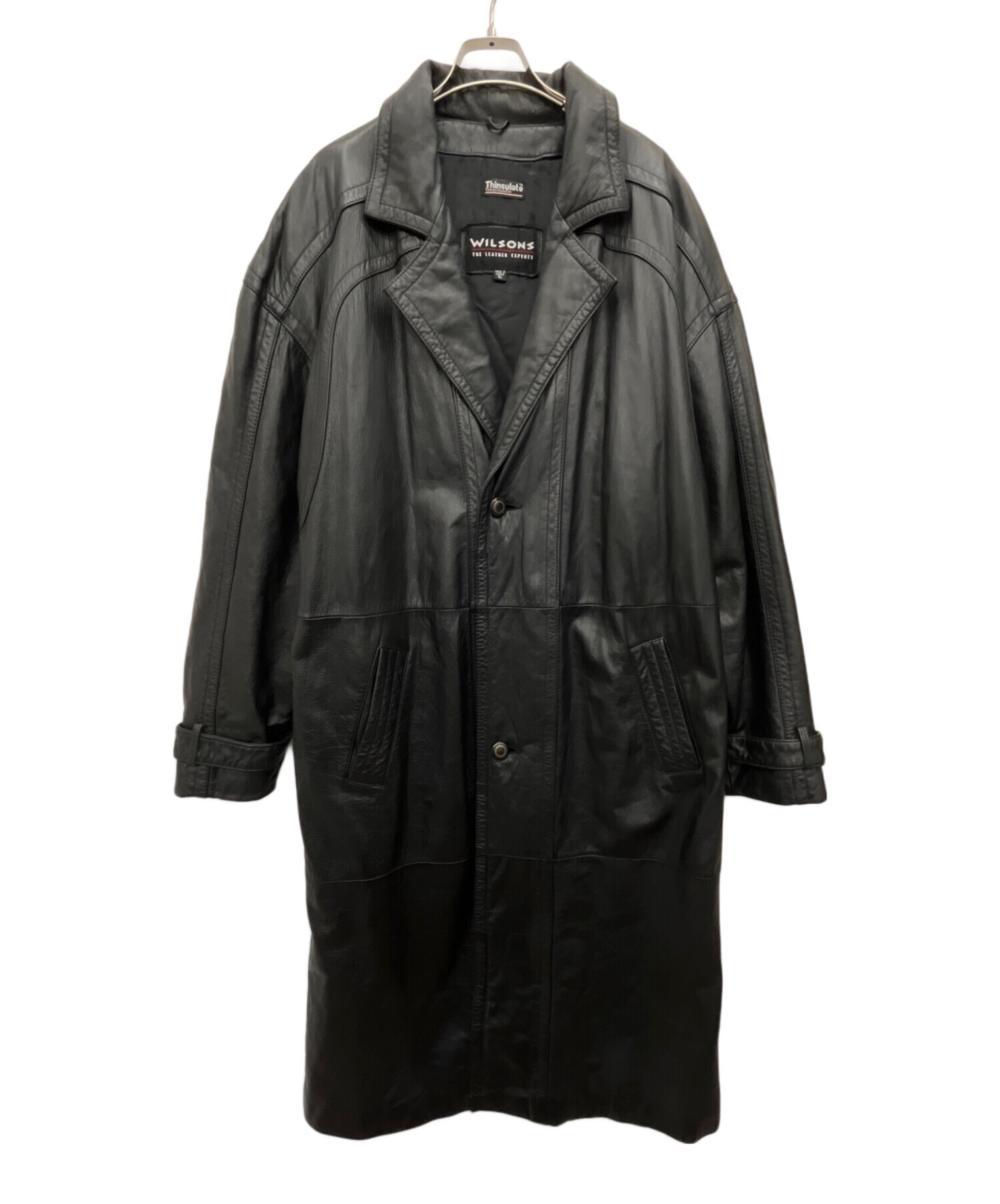 【美品】WILSONS LEATHER ブラックレザーカーコートXL 中古・古着通販】Thinsulate (シンサレート) wilsons leather