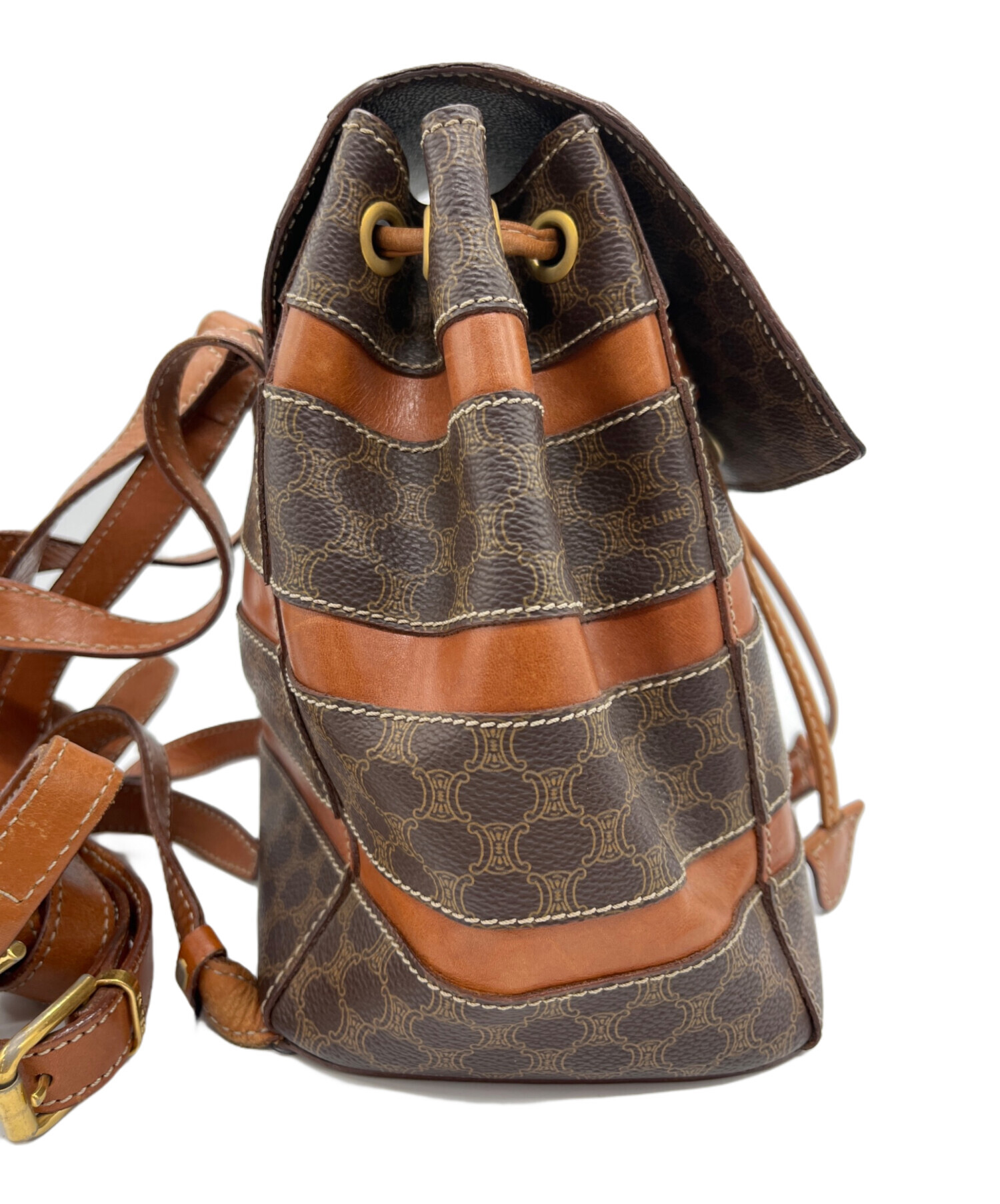 中古・古着通販】CELINE (セリーヌ) ミニリュック マカダム柄 ブラウン