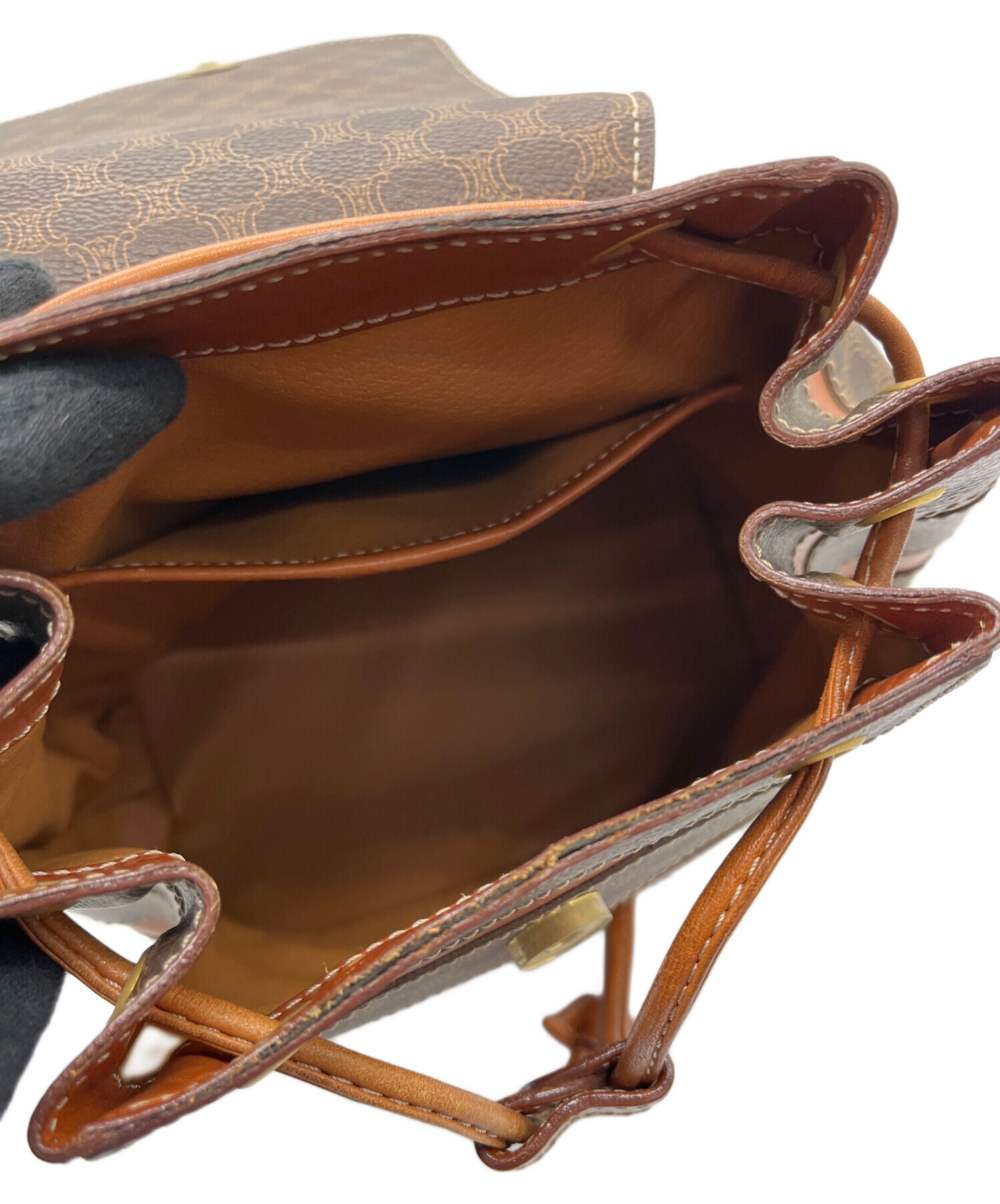 中古・古着通販】CELINE (セリーヌ) ミニリュック マカダム柄 ブラウン 