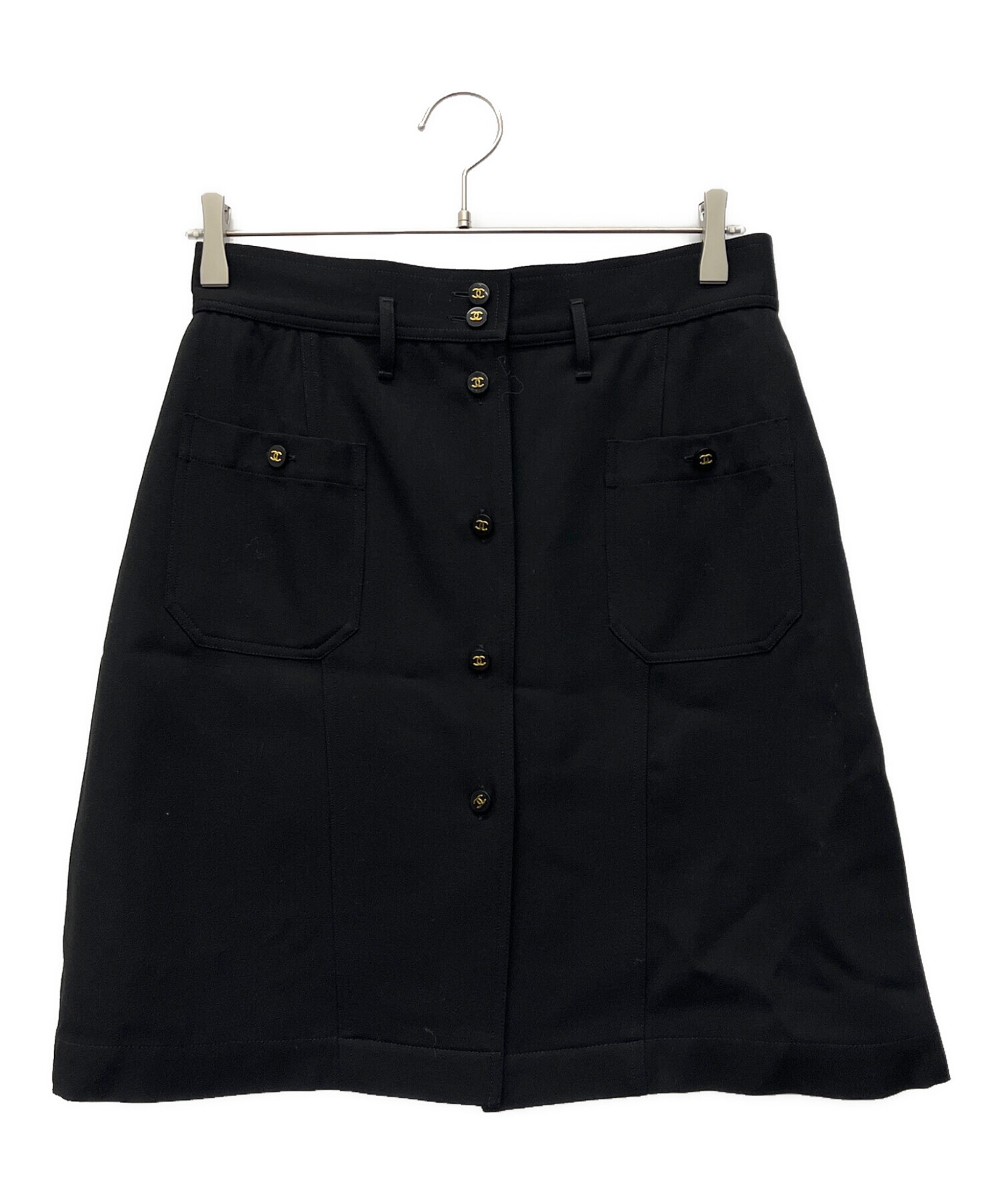 中古・古着通販】CHANEL (シャネル) スカート ブラック サイズ:42