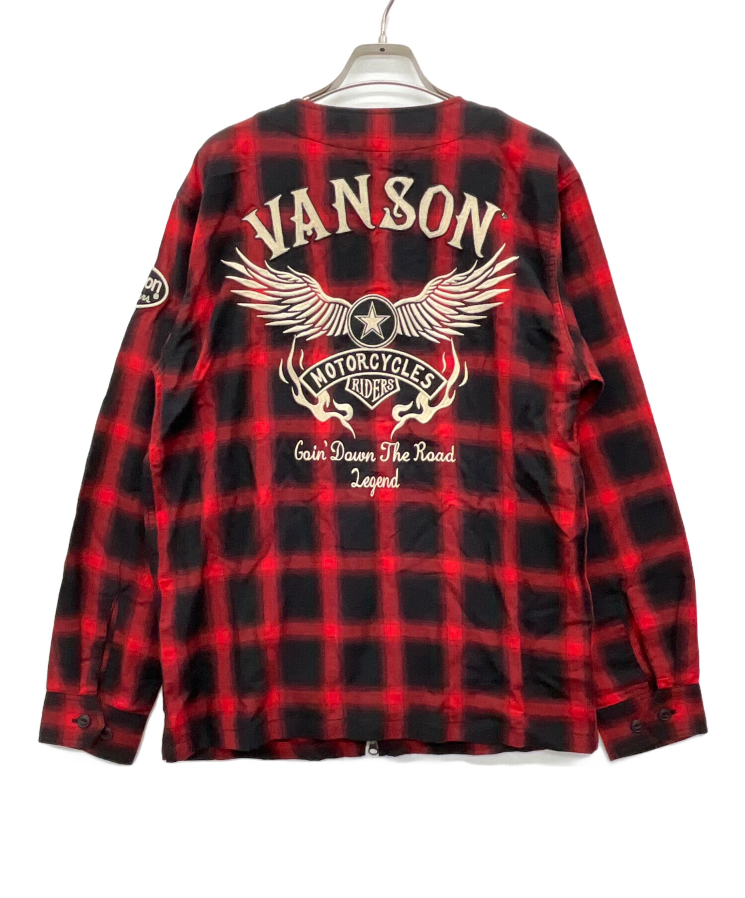 中古・古着通販】VANSON (バンソン) チェックジップカーディガン 