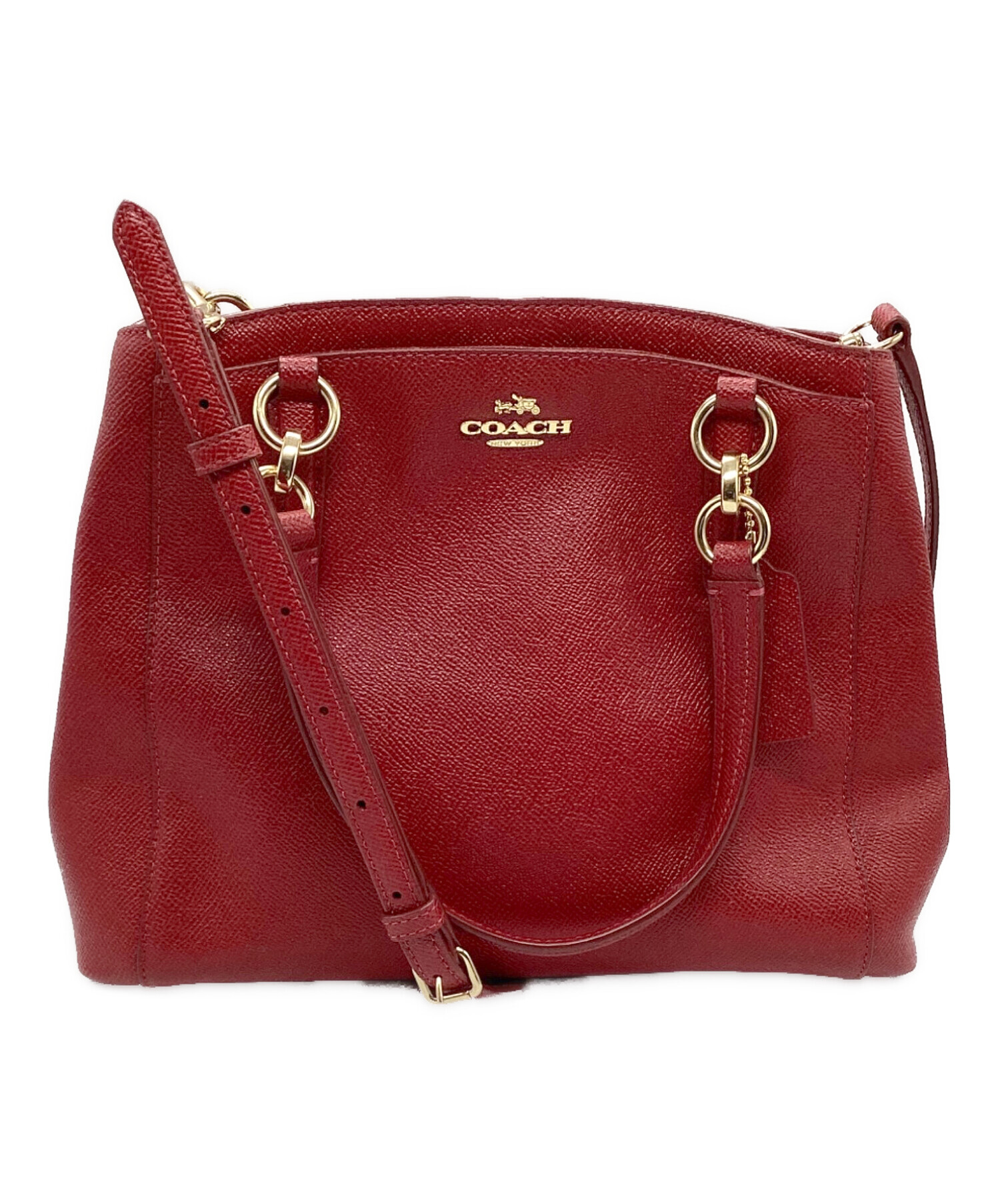 COACH 2way ハンドバッグ 中古・古着通販】COACH (コーチ) 2WAYバッグ レッド｜ブランド・古着