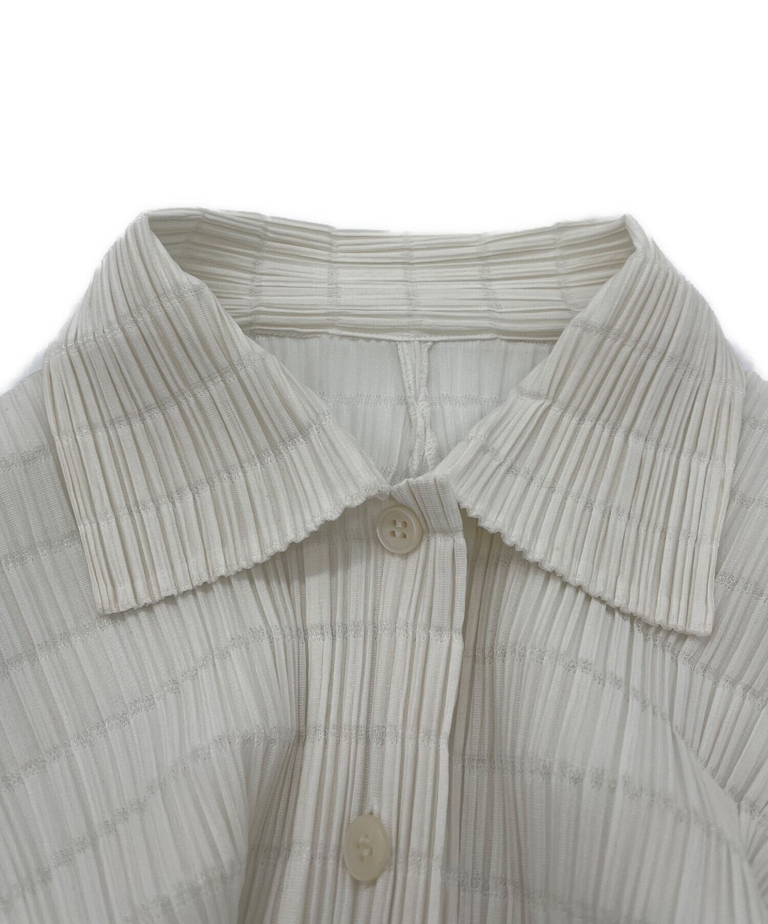 PLEATS PLEASE プリーツプリーズ ブラウス L 白 【古着】【中古】【送料無料】 中古・古着通販】PLEATS PLEASE ISSEY MIYAKE (プリーツプリーズ