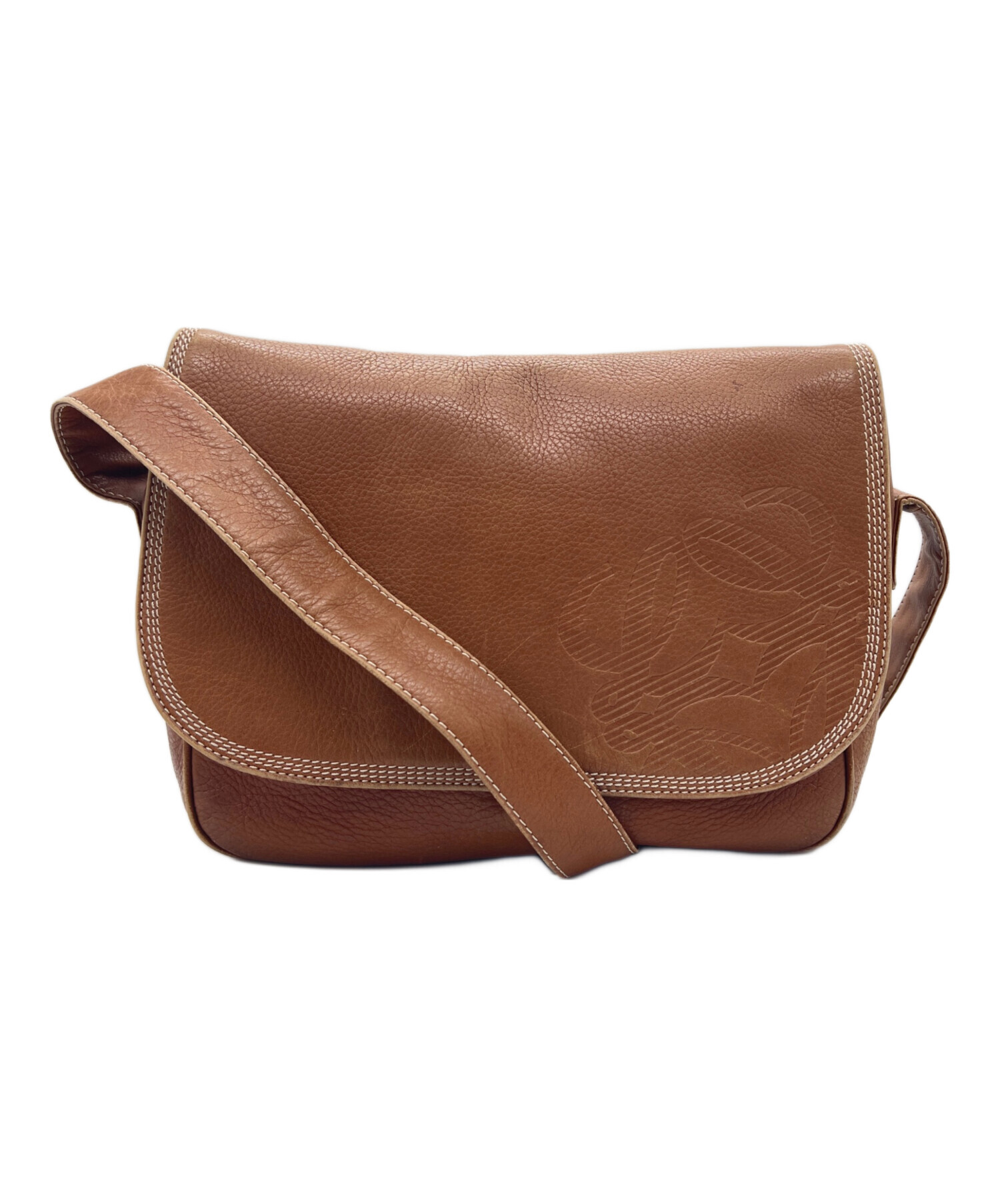 #1059 LOEWE ロエベ レザー ショルダーバッグ ブラウン 中古品 中古・古着通販】LOEWE (ロエベ) ショルダーバッグ ブラウン｜ブランド