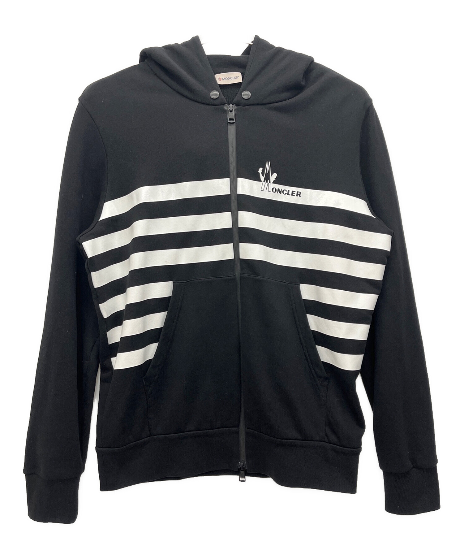中古・古着通販】MONCLER (モンクレール) ジップパーカー ブラック 中古・古着通販】MONCLER (モンクレール) ジップパーカー ブラック