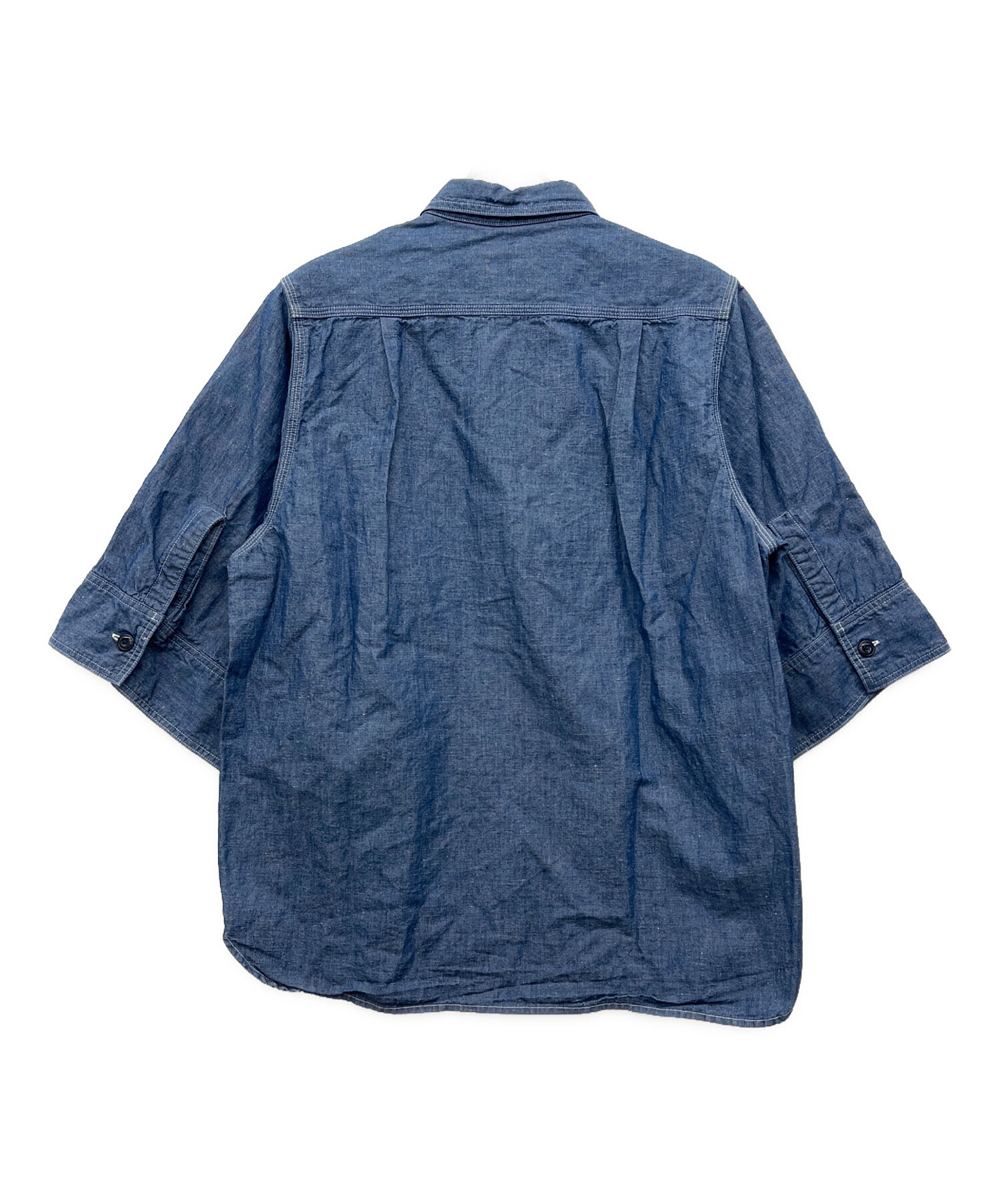 中古・古着通販】HYKE (ハイク) CHAMBRAY BELL-SLEEVE SHIRT ブルー