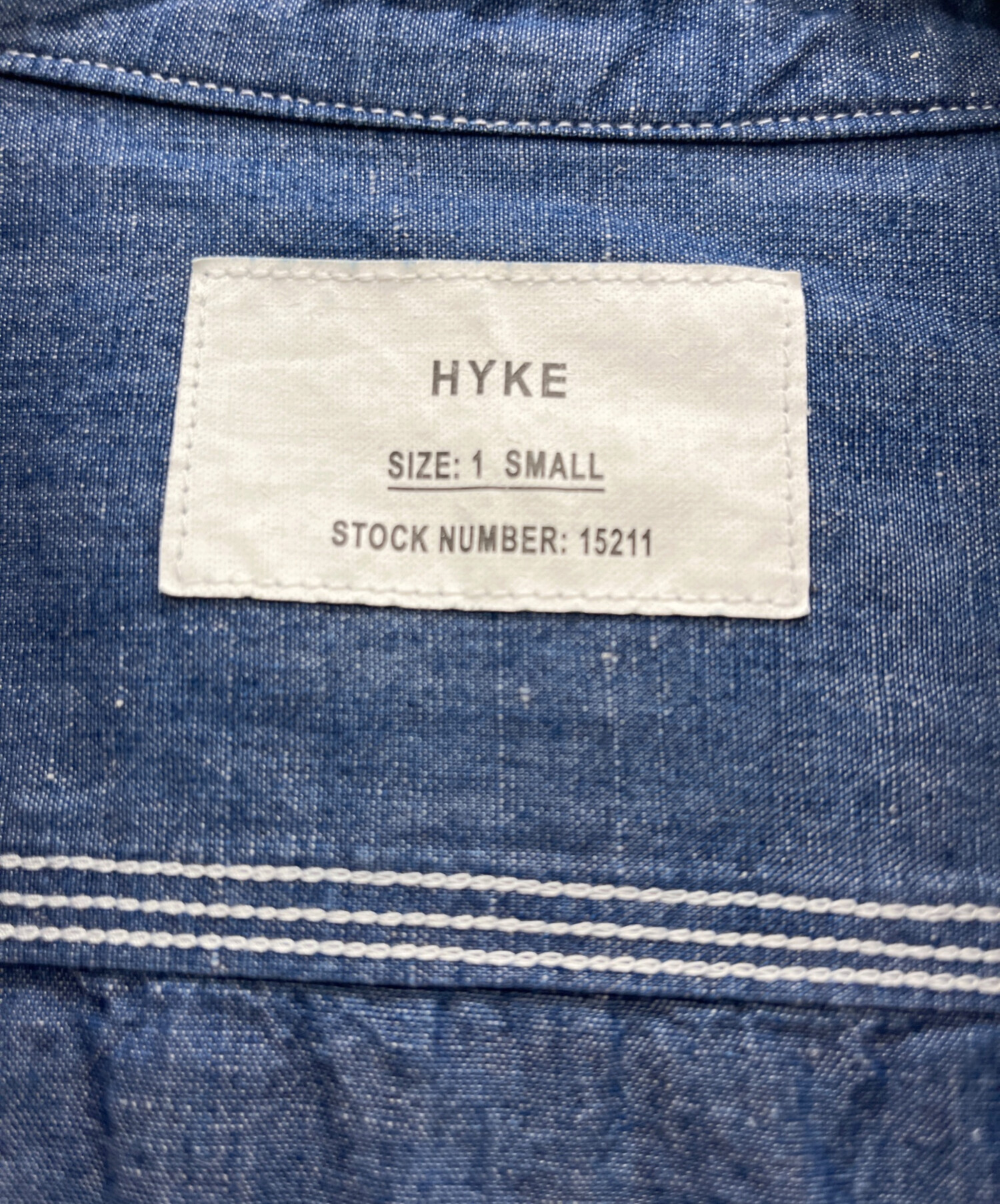 中古・古着通販】HYKE (ハイク) CHAMBRAY BELL-SLEEVE SHIRT ブルー
