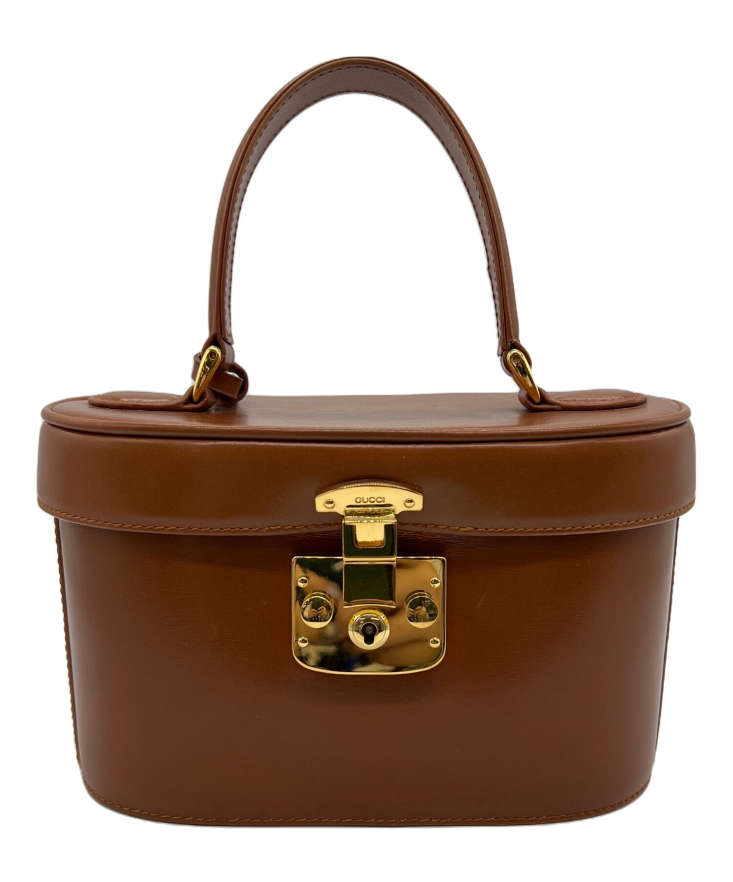 中古・古着通販】GUCCI (グッチ) バニティバッグ ブラウン｜ブランド 