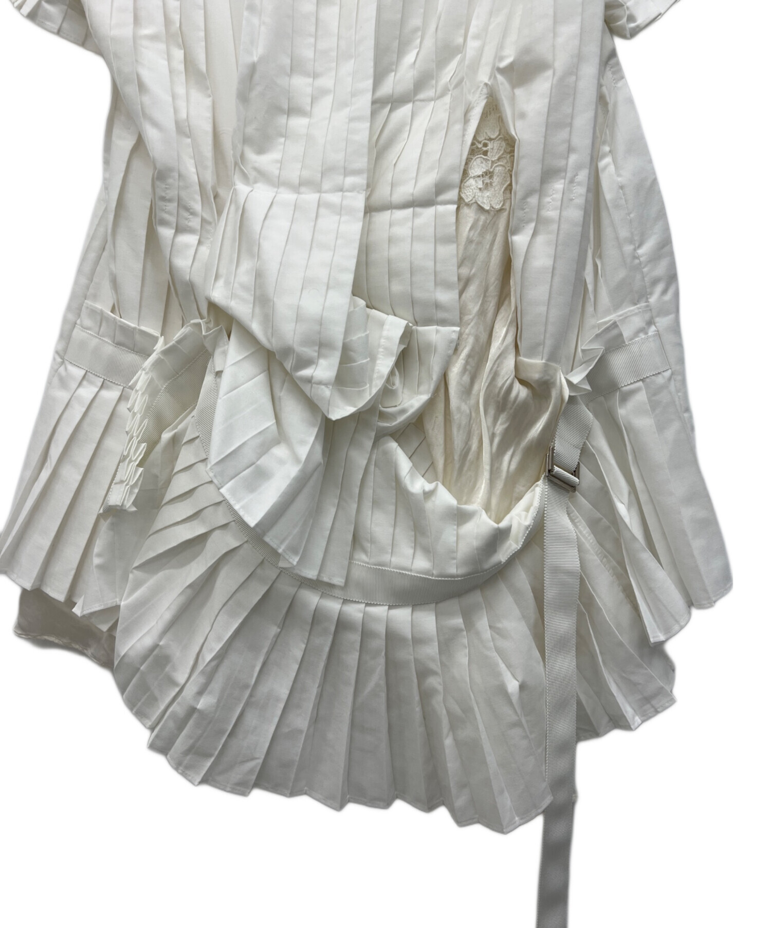 美品　sacai 半袖ブラウス 中古・古着通販】sacai (サカイ) 半袖ブラウス ホワイト サイズ:1