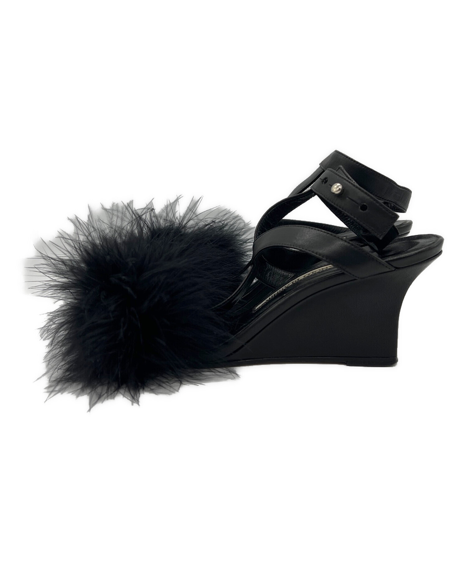 中古・古着通販】Manolo Blahnik (マノロブラニク) ファーサンダル