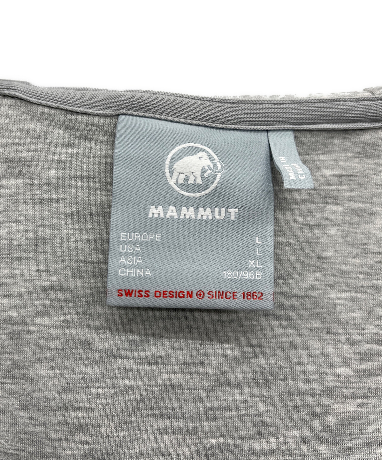 マムート　MAMMUT フルジップパーカー　XLサイズ 中古・古着通販】MAMMUT (マムート) ジップパーカー グレー サイズ:XL