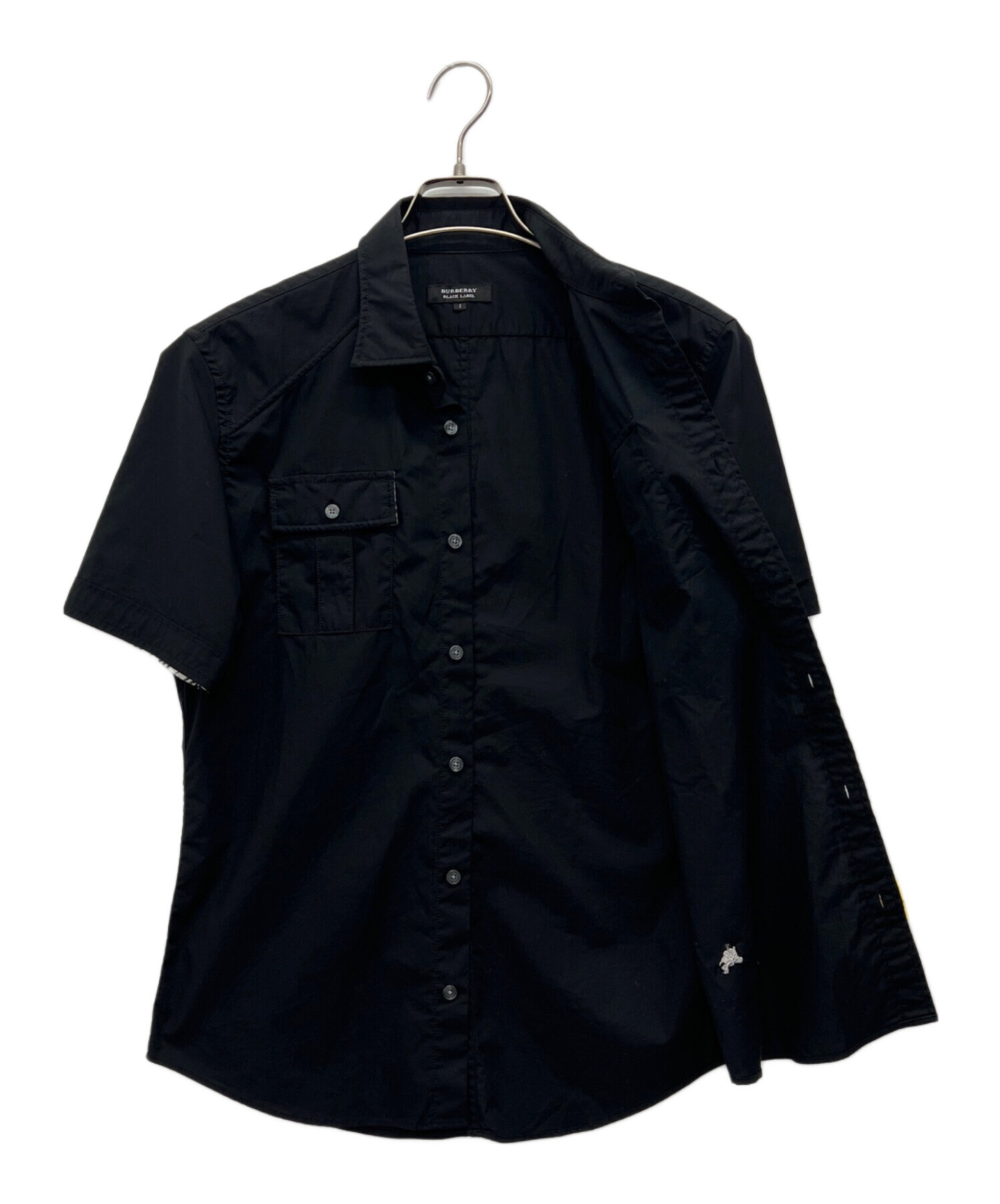 BURBERRY 半袖 ブラック Lサイズ 中古・古着通販】BURBERRY BLACK LABEL (バーバリーブラックレーベル