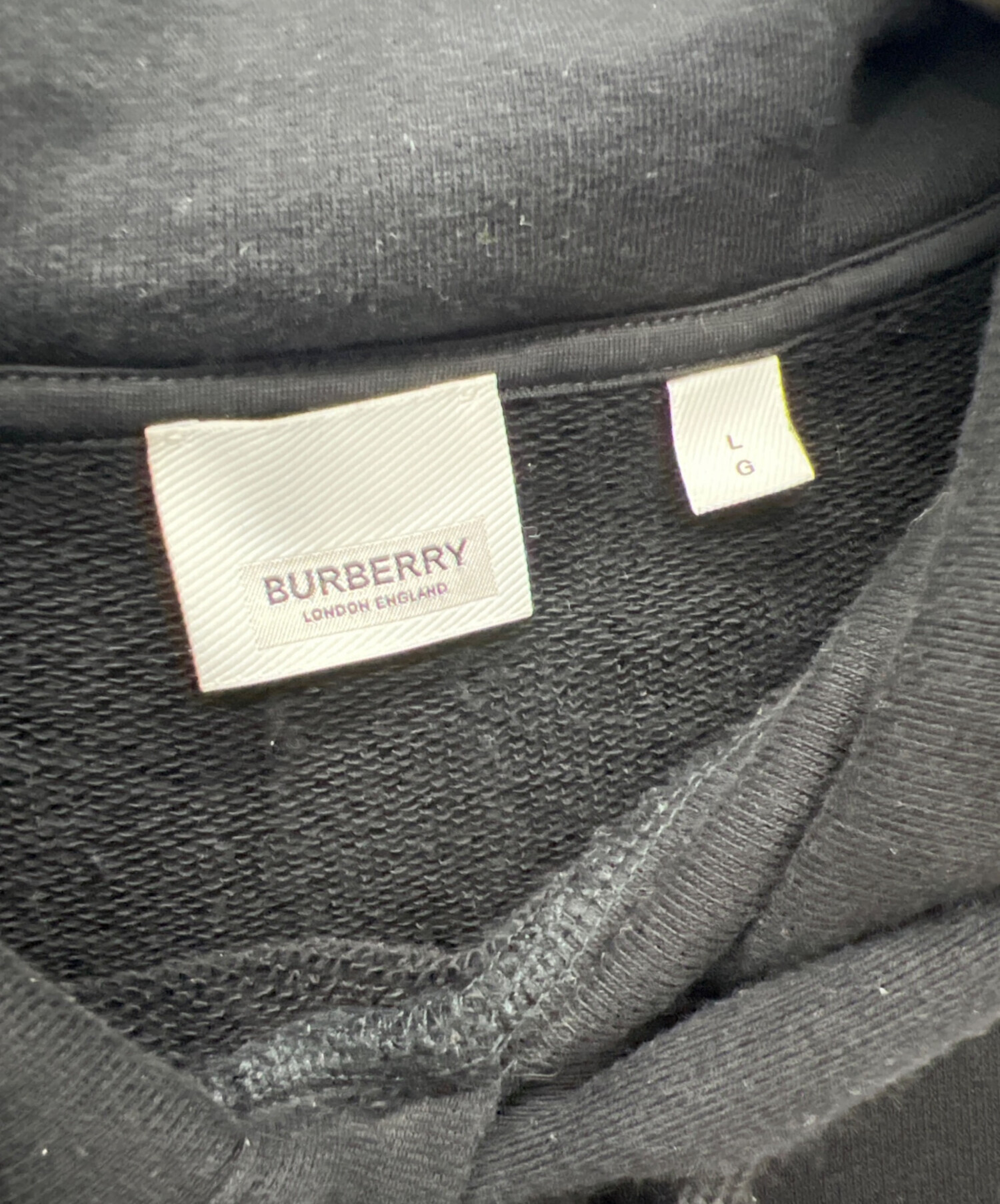 中古・古着通販】BURBERRY (バーバリー) パーカー ブラック サイズ:L