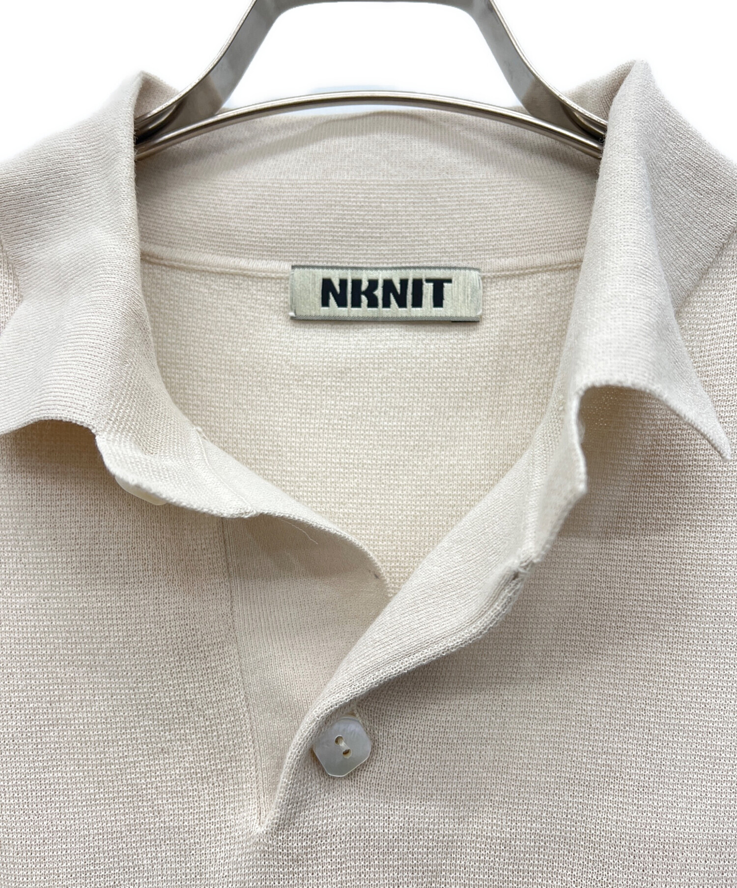 中古・古着通販】NKNIT (ンニット) ニットポロシャツ アイボリー