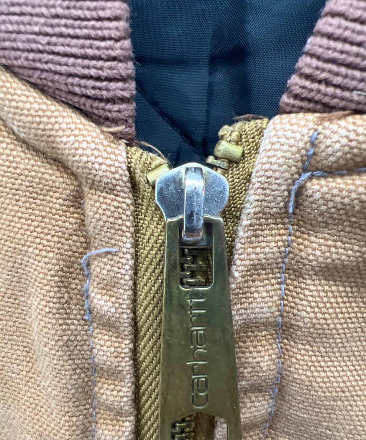 中古・古着通販】CarHartt (カーハート) ダックワークベスト ブラウン