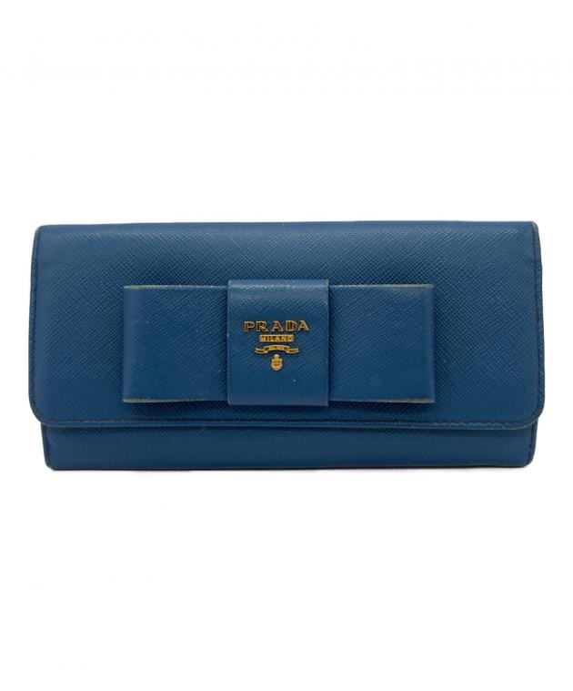 中古・古着通販】PRADA (プラダ) 長財布 サフィアーノ ブルー