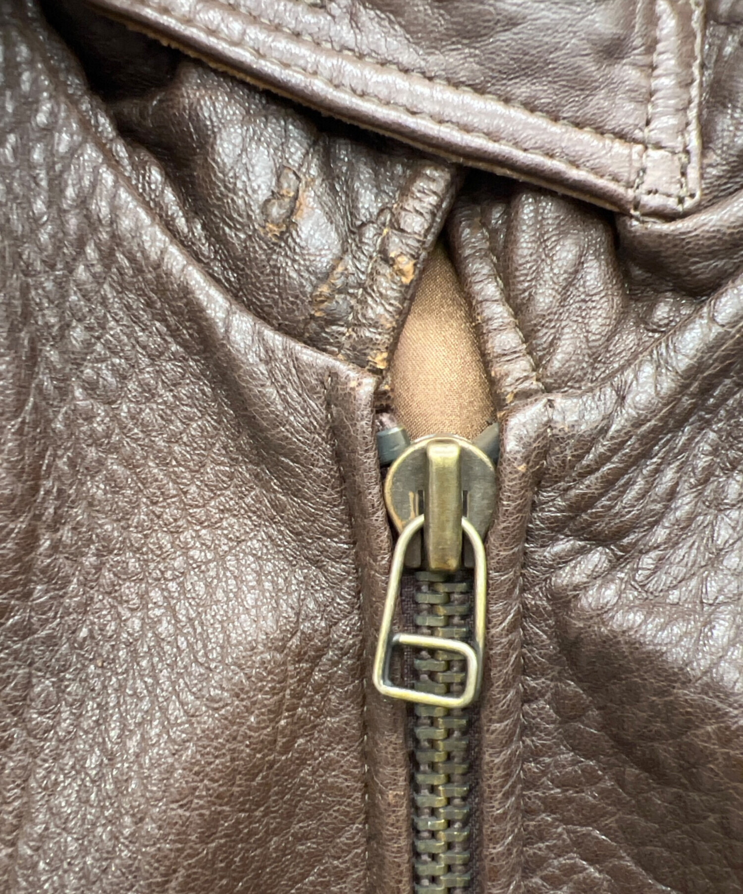 ☆VACHE 牛革レザージャケット フリーサイズ ロゴワッペン ヴァッシュ 中古・古着通販】VACHE (ヴァッシュ) レザージャケット ブラウン