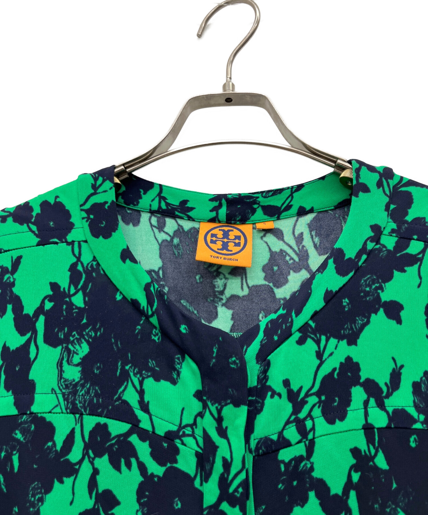 中古・古着通販】TORY BURCH (トリーバーチ) 半袖ワンピース グリーン