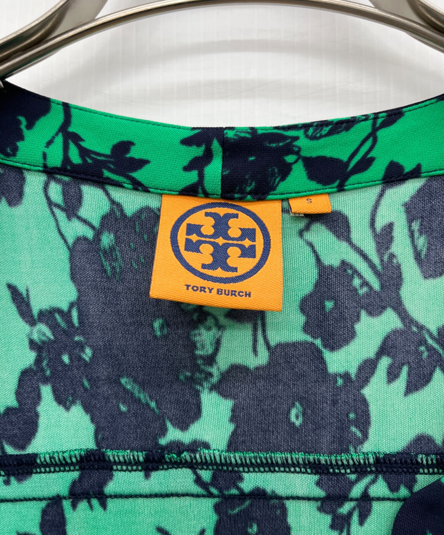 中古・古着通販】TORY BURCH (トリーバーチ) 半袖ワンピース グリーン