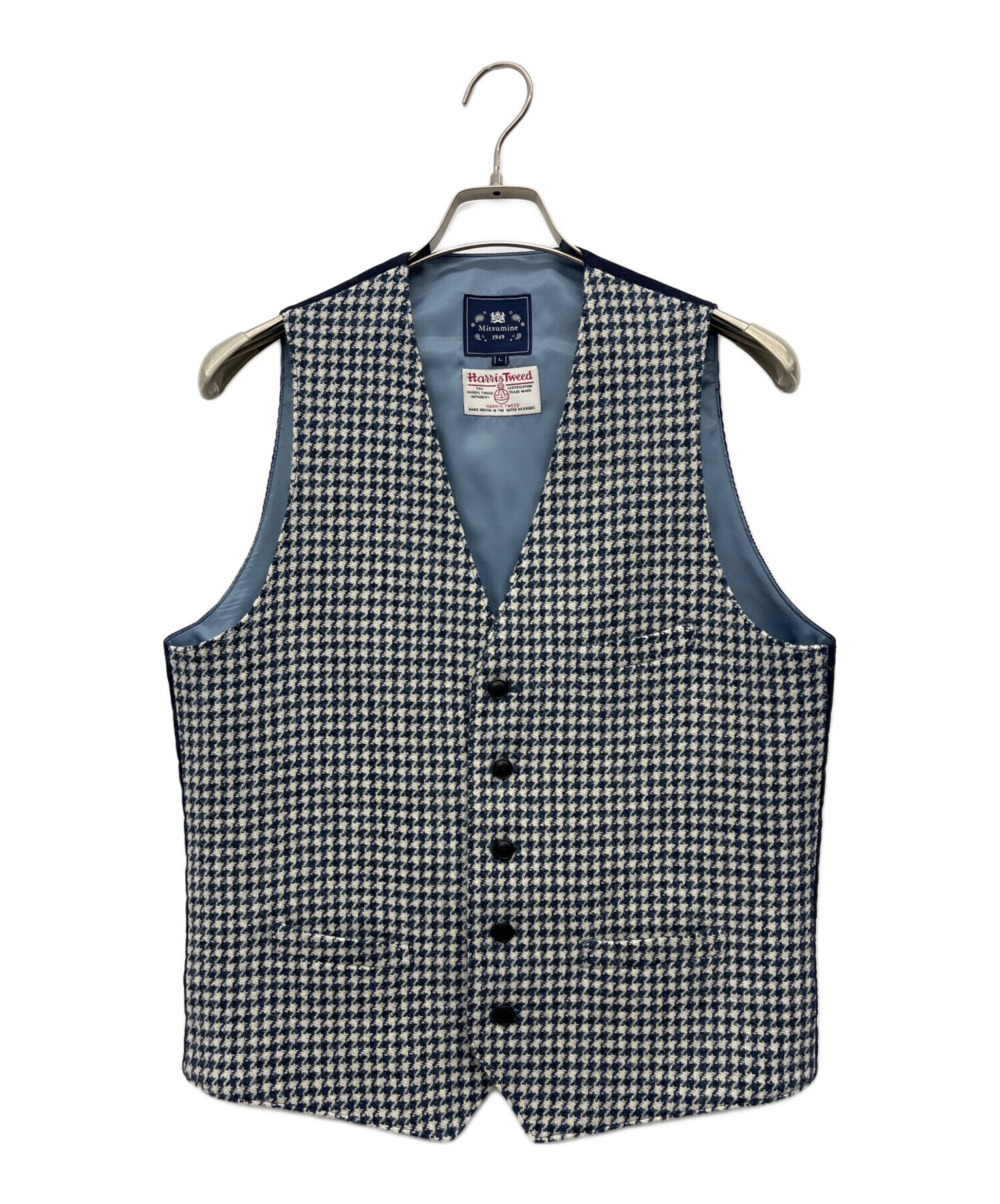 Lee × HARRIS TWEED ウールベスト 中古・古着通販】Harris Tweed (ハリスツイード) ベスト ブルー サイズ