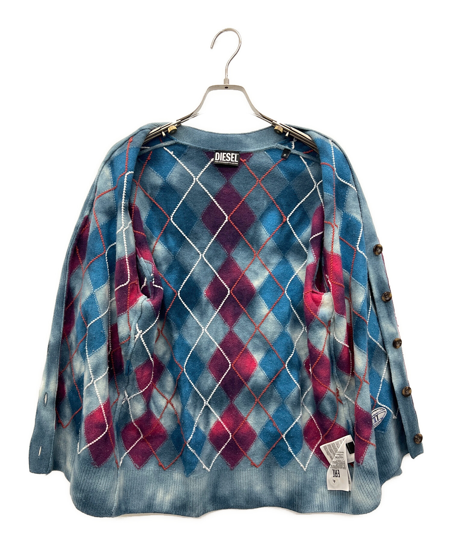 DIESEL diesel ディーゼル ニット カーディガン アーガイル柄 K-ADDICE