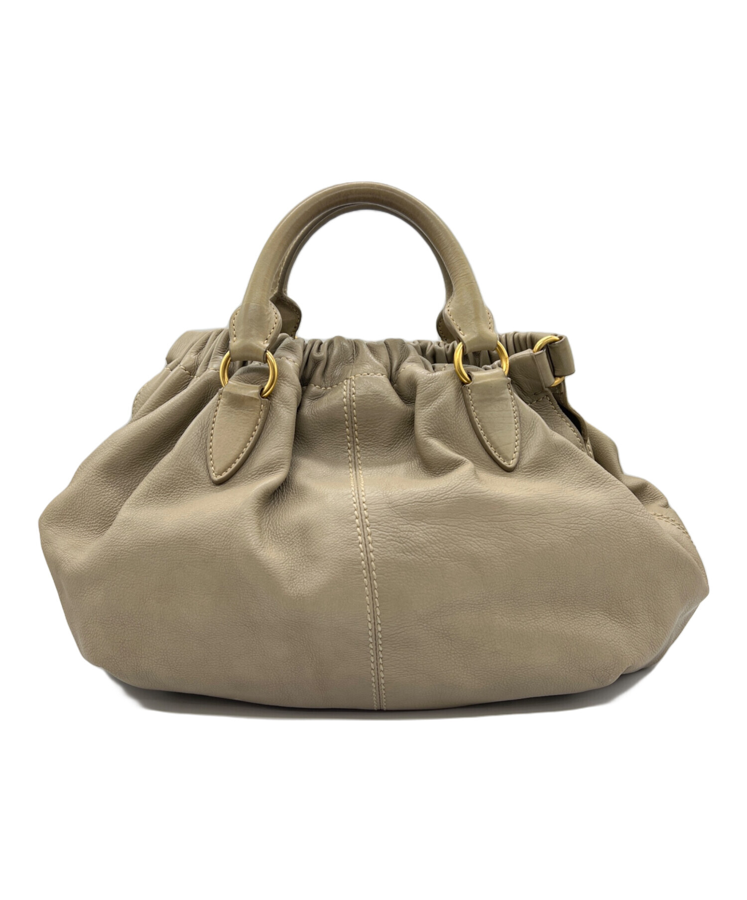 バッグ FW1998 MIU MIU 2WAY BAG FW1998 MIU MIU 2WAY BAG Vintage Brown Leather Women's Hand Bag