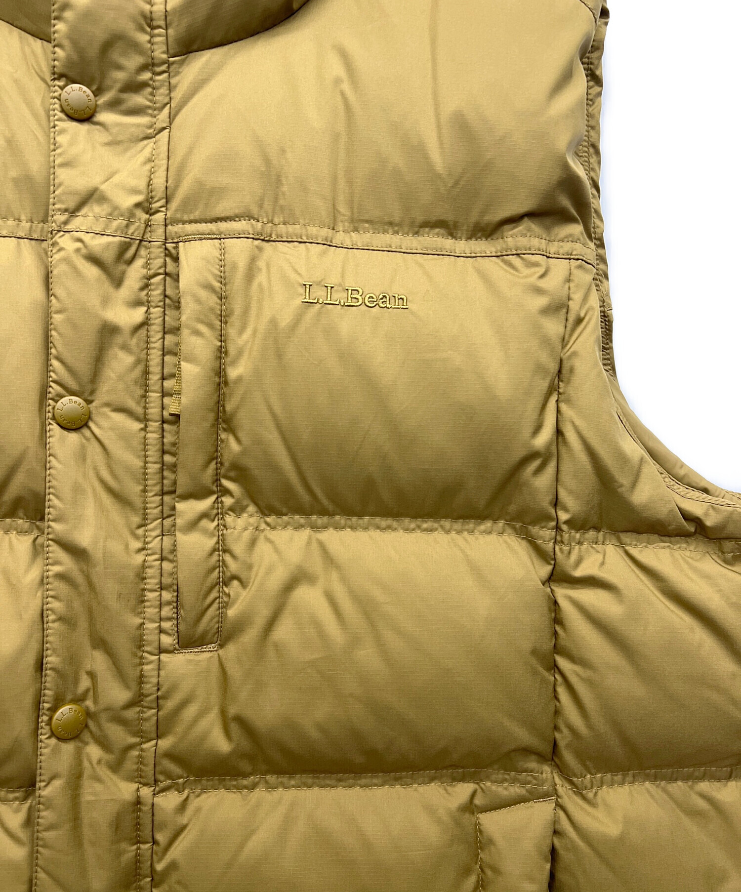 古着 80s エルエルビーン ダウンベスト ジャケット イエロー 黄 ①