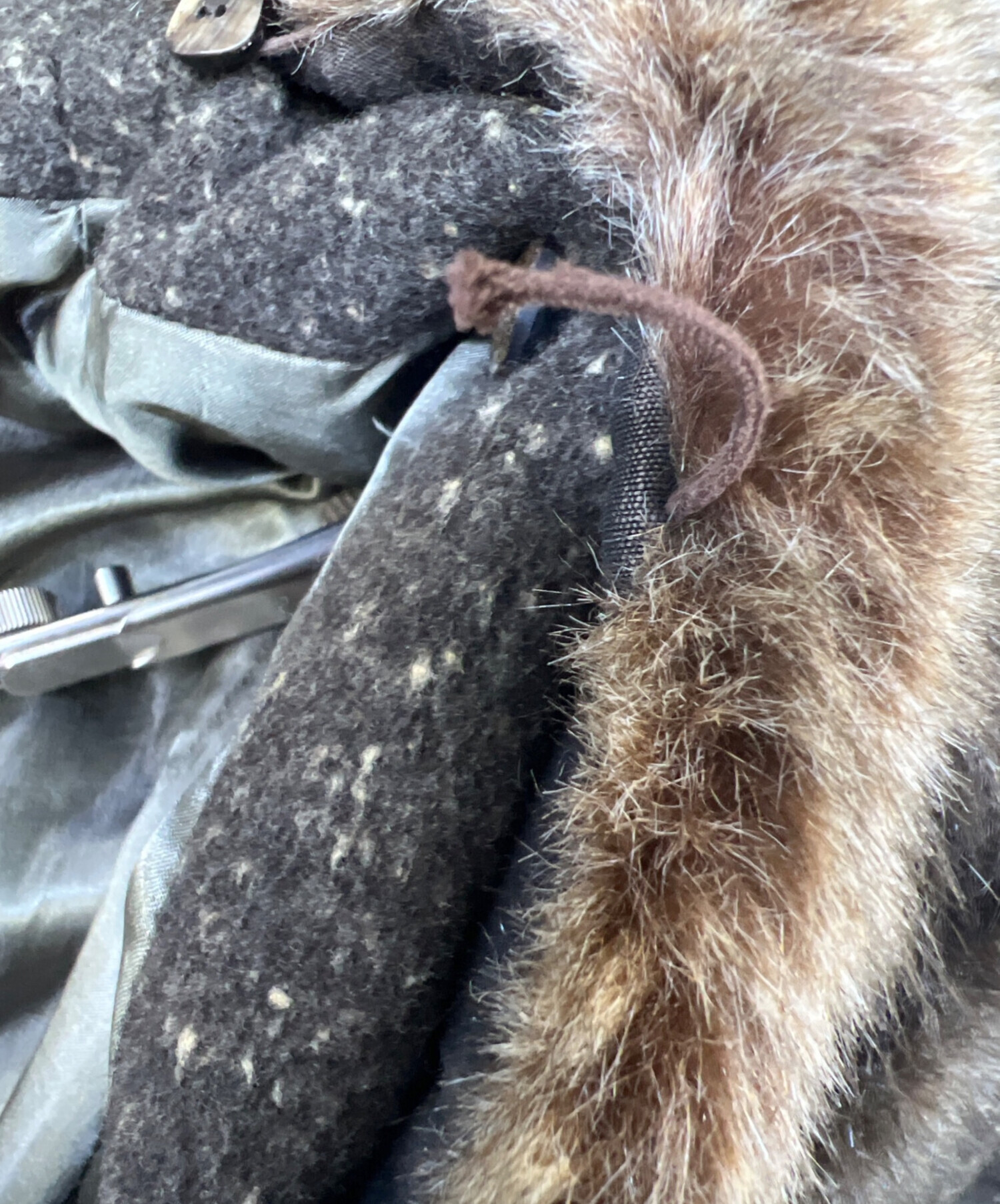 中古・古着通販】KENZO (ケンゾー) ファー衿コート ブラウン サイズ:38