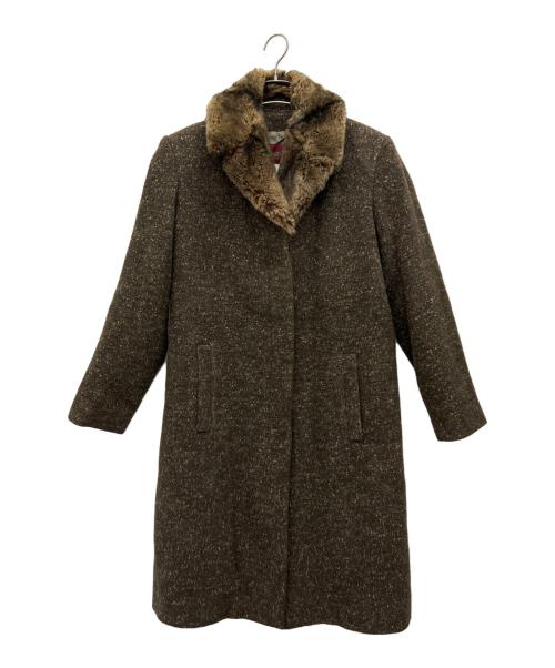 中古・古着通販】KENZO (ケンゾー) ファー衿コート ブラウン サイズ:38