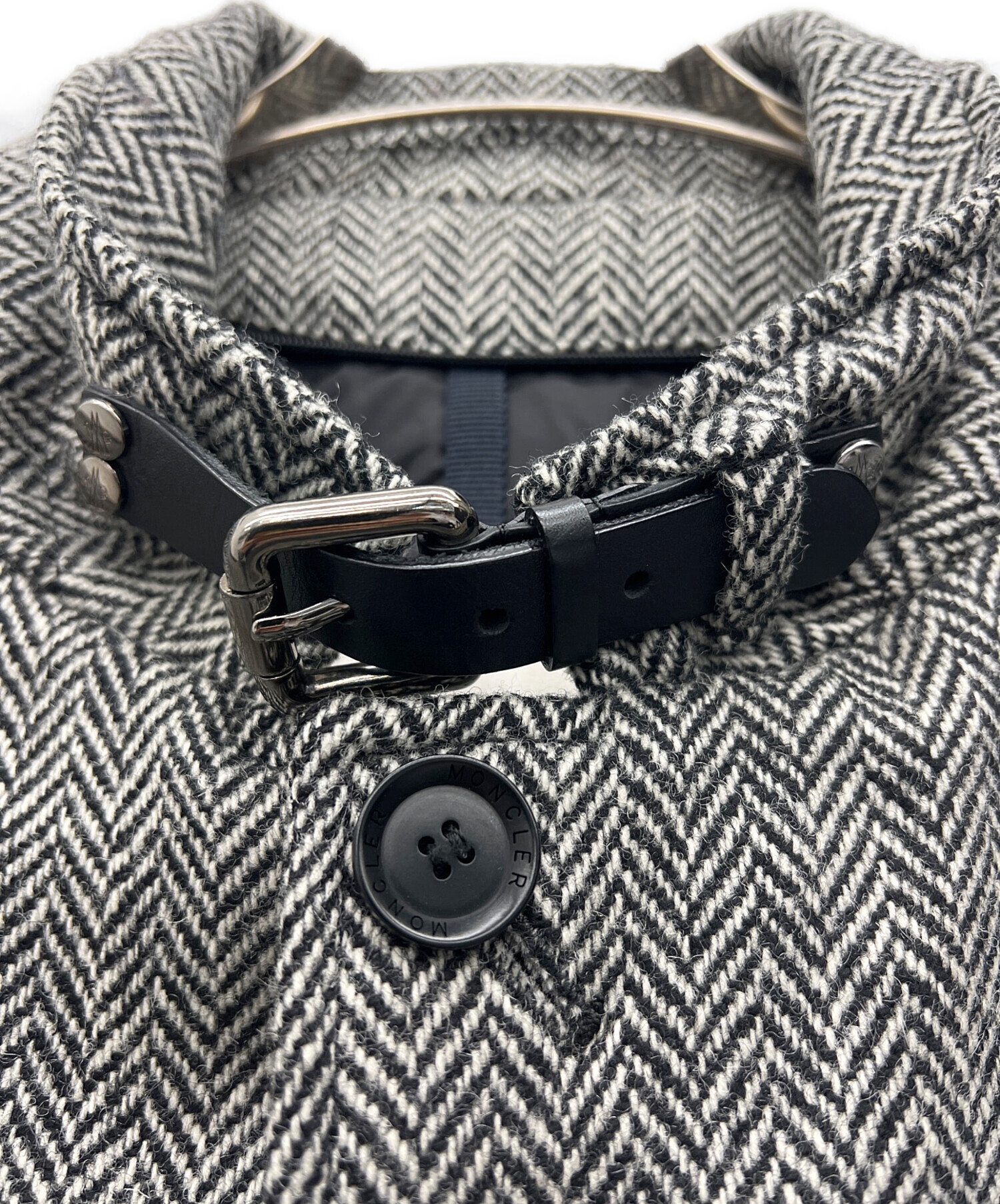 中古・古着通販】MONCLER (モンクレール) ヘリンボーンダウンコート 