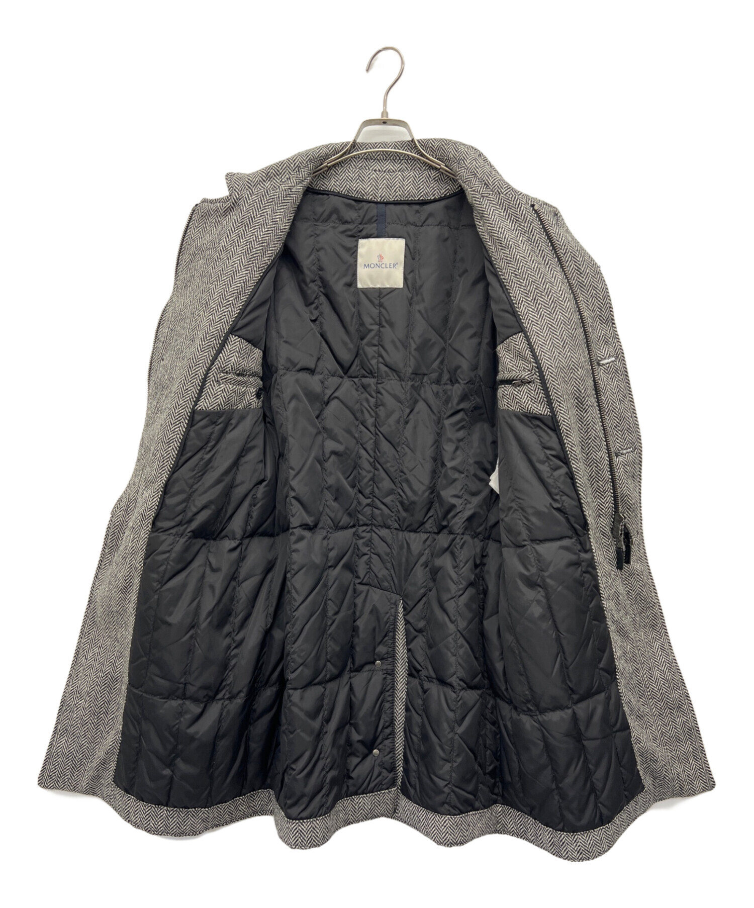 中古・古着通販】MONCLER (モンクレール) ヘリンボーンダウンコート
